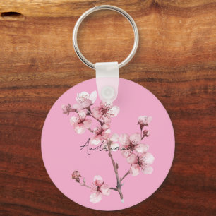 Porte-clés Fleur de fleurs de cerisier rose