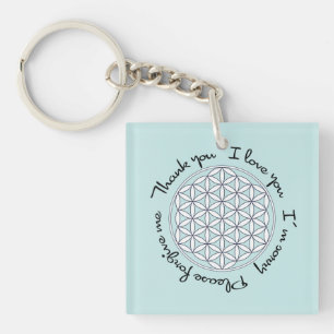 Porte-clés Fleur de la vie Ho'oponopono