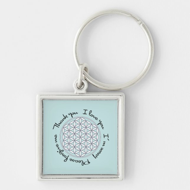 Porte-clés Fleur de la vie Ho'oponopono (Devant)