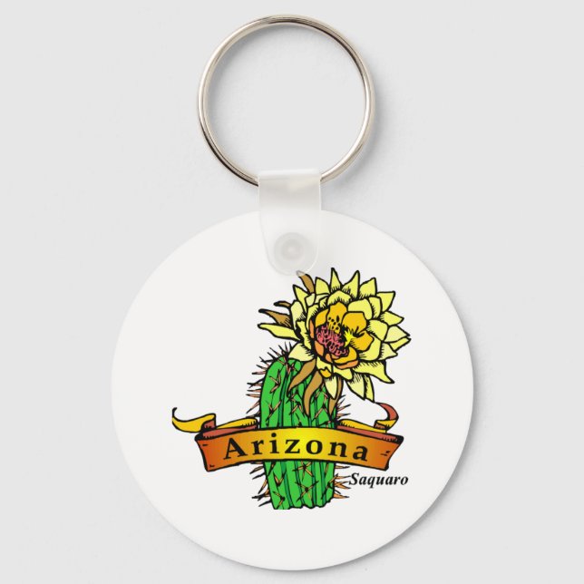 Porte-clés Fleur de l'État de l'Arizona - Saguaro (Recto)