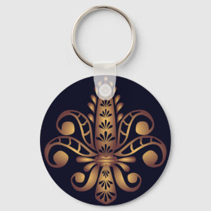 Porte-clés Fleur de Lis Bleu