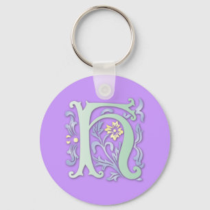 Porte-clés Fleur de lis H Monogramme