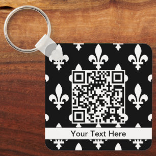 Porte-clés Fleur de Lis Motif, française, royale, blanche