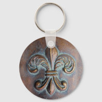 Fleur De Lis, Revêtement De Cuivre Vieilli Imprimé