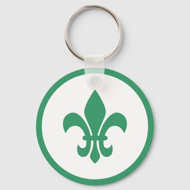 Porte-clés Fleur de Lis verte (Recto)