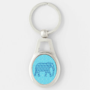 Porte-clés Fleur de lotus éléphant - turquoise