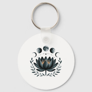 Porte-clés Fleur de Lotus Phases Lunaires Zen Amoureux de Yog