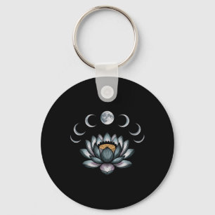 Porte-clés Fleur de Lotus Phases Lunaires Zen Amoureux de Yog