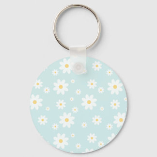 Porte-clés Fleur de marguerite blanche classique