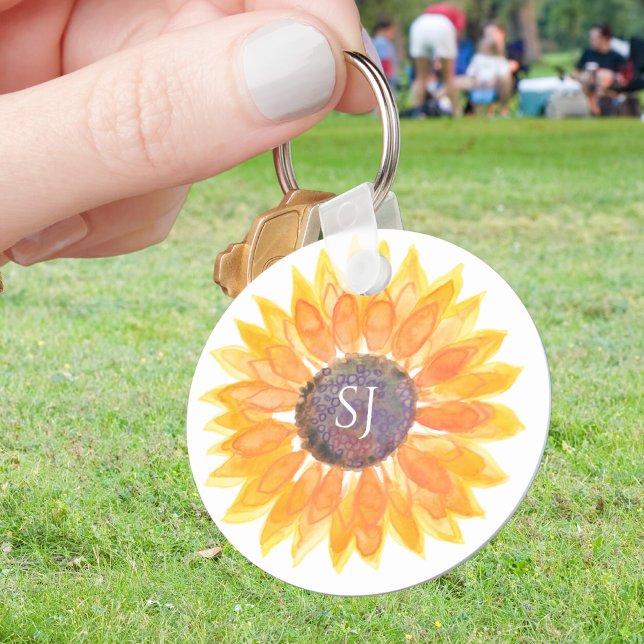 Porte-clés Fleur de monogramme  (Créateur téléchargé)