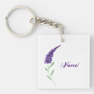 Porte-clés Fleur de naissance Lavande cadeau de vacances