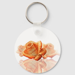 Porte-clés Fleur de Rose corail avec Partition