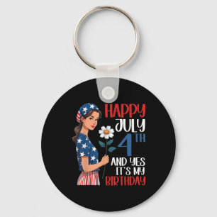 Porte-clés Fleur de soleil mignonne Joyeuse du 4 juillet Et o