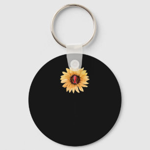 Porte-clés Fleur de tournesol Burgundy Ribbon Cerveau Aneurys