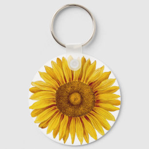 Porte-clés Fleur de tournesol vintage joyeuse
