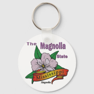 Porte-clés Fleur d'État du Mississippi Magnolia