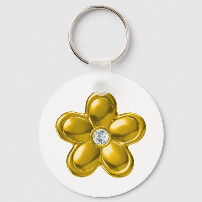 PORTE-CLÉS FLEUR D'OR AVEC DIAMONDE (Recto)
