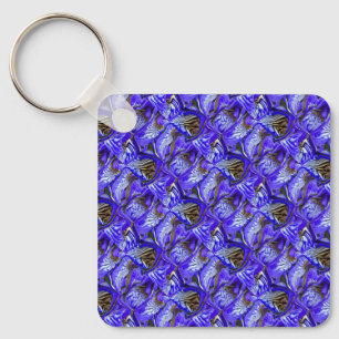 Porte-clés Fleur Iris Violet / Esthétique / Carrelé /