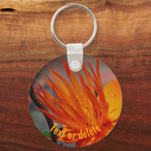 Porte-clés Fleur Jaune Orange Fermer Personnalisé