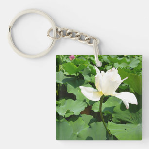 Porte-clés Fleur Lotus blanche