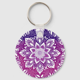 Porte-clés Fleur Mandala violette