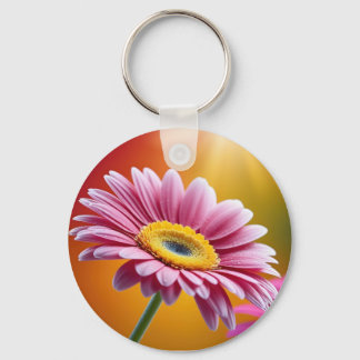 Porte-clés Fleur marguerite rose clair