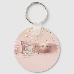 Porte-clés Fleur Mixer, Confetti Or, Brosse