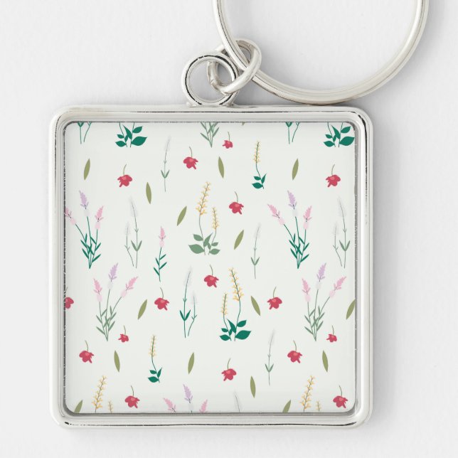 Porte-clés Fleur Motif Printemps Floral (Devant)