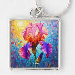 Porte-clés Fleur orange rose fantaisiste mignonne