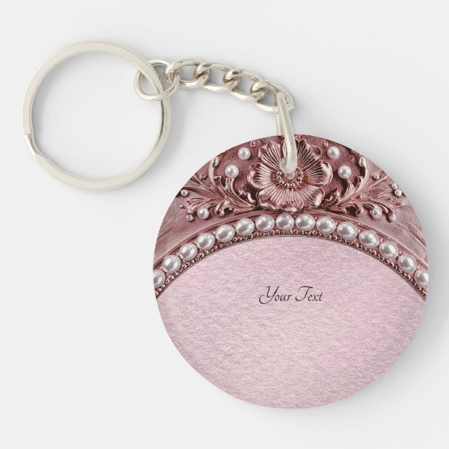 Porte-clés Fleur Rose (Devant)