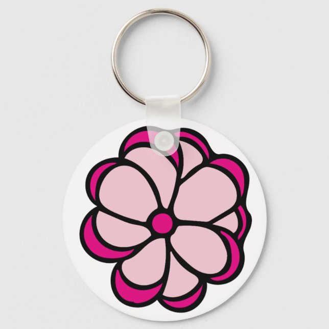 Porte-clés Fleur rose (Recto)