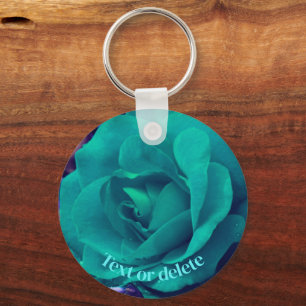 Porte-clés Fleur Rose Aqua personnalisée