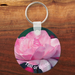 Porte-clés Fleur rose céleste personnalisée
