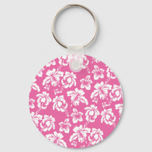 Porte-clés Fleur rose hawaïenne