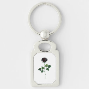 Porte-clés Fleur rose noire