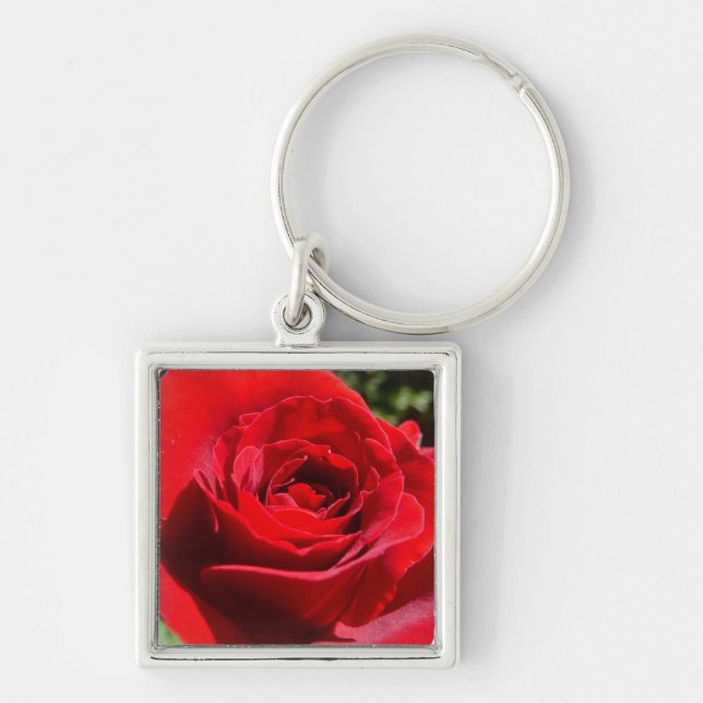 Porte-clés Fleur rose rouge vif Belle florale (Devant)