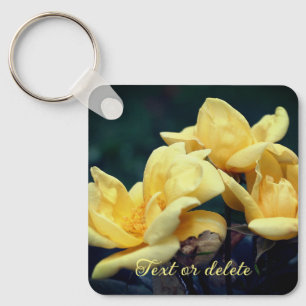 Porte-clés Fleur Rosebud Jaune Personnalisée