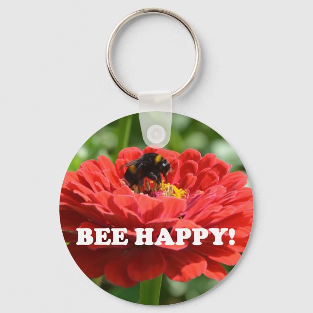 Porte-clés Fleur rouge d'Abee Happy (Recto)