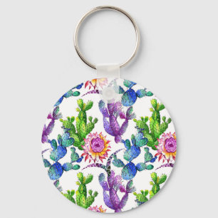 Porte-clés Fleur sauvage aquarelle Cactus Motif