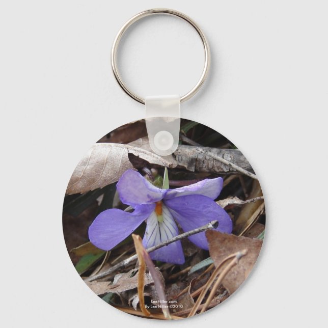 Porte-clés Fleur sauvage Oiseaux-Pied Violet Sources thermale (Recto)