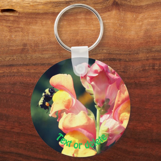 Porte-clés Fleur Snapdragon Et Bumble Beer Personnalisé (Recto)