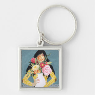 Porte-clés Fleur Vase fille