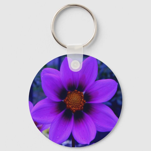 Porte-clés Fleur violette à Dusk (Recto)