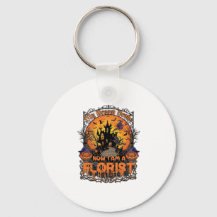 Porte-clés Fleuriste balai cassé sorcière Halloween citrouill