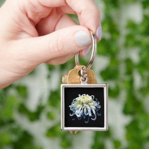 Porte-clés Fleurs   Chrysanthème blanc