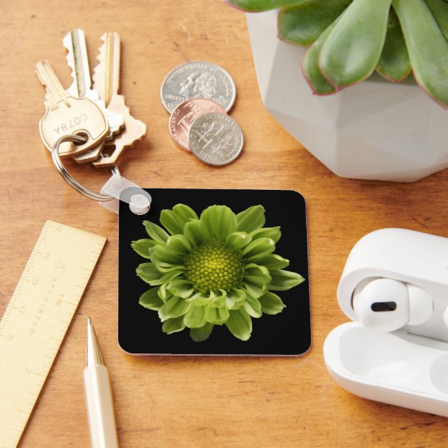 Porte-clés Fleurs | Chrysanthème vert (Bureau)