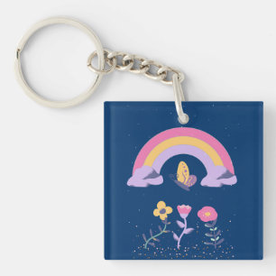 Porte-clés Fleurs Cloud Arc-en-ciel