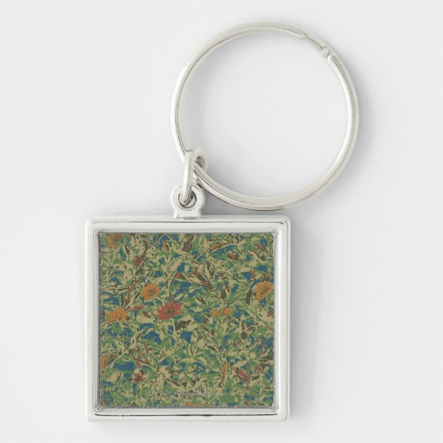 Porte-clés Fleurs contre le motif de camouflage de feuille (Devant)
