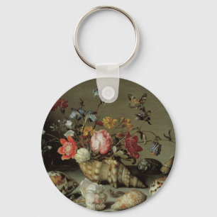 Porte-clés Fleurs, coquilles et insectes Balthasar van der As