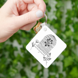 Porte-clés FLEURS D'ART vintage LIGNE AVEC CITATION